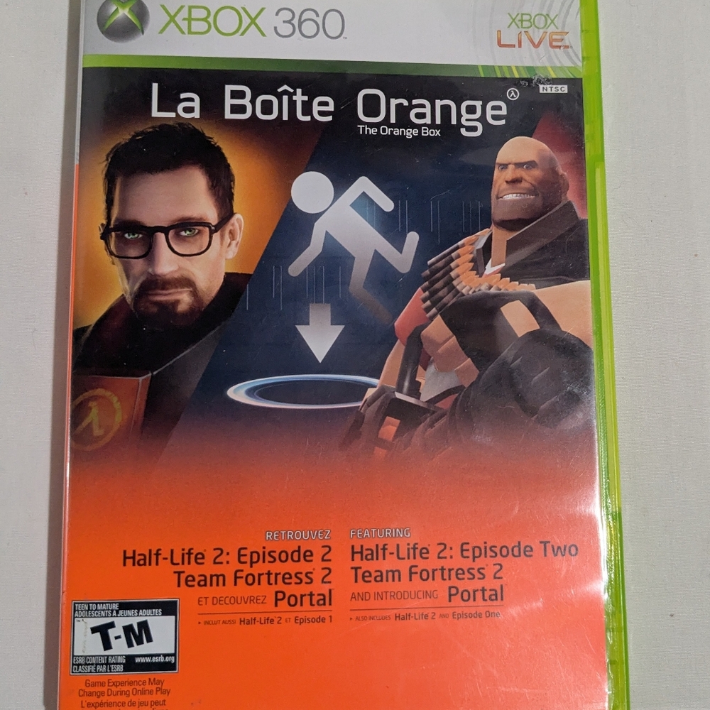 XBox 360 The Orange Box Video Game Tested Works Complete Manual Disc Case